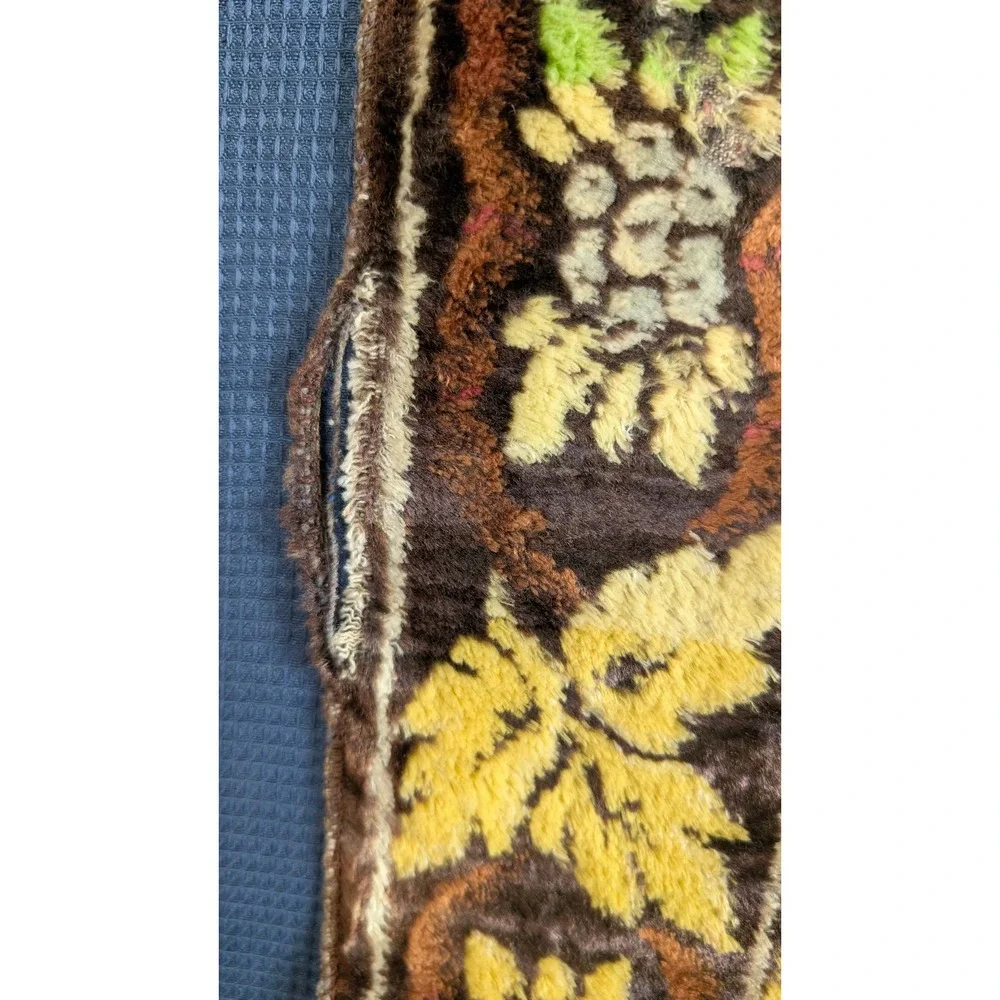 Italian Vintage Velvet Horse Tapestry 4x6 Wild Horses Nature Scene Wall Hanging